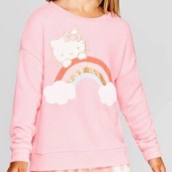 HELLO Kitty Girls Pink Rainbow Lightweight Soft Sweatshirt Gold Accent 12 Mo NWT - Picture 5 of 8